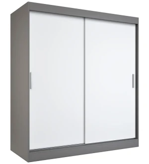 Szafa przesuwna 180 cm antracyt + biały - Erco 5X