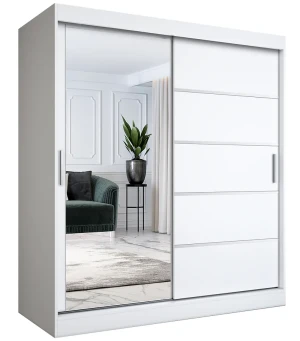 Biała szafa z drzwiami przesuwnymi 180x200 cm - Ebia 5X
