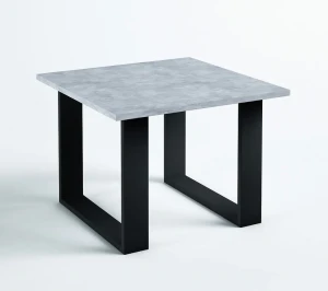 Stolik kawowy z czarnym stelażem i szarym blatem - Leviosa 3X