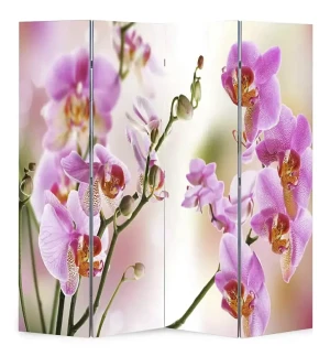 Rokładany parawan z nadrukiem kwiatowym - Folken 3X 160 x 170 cm