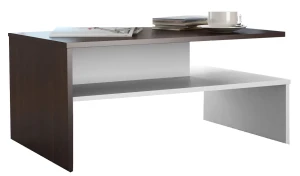 Prostokątna ława kawowa wenge+biały - Illermi