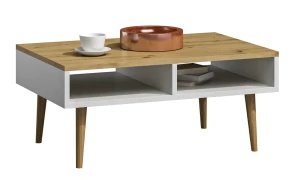 Skandynawska ława do salonu dąb artisan + biały - Olzo