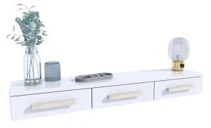 Biała półka wisząca z szufladami - Terza