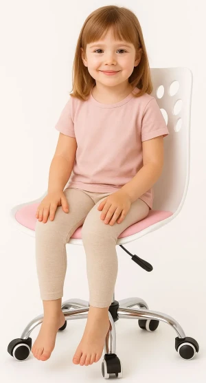 Biało-różowe krzesło do biurka dla dziewczynki - Selva