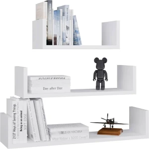 Biały komplet 3 sztuk półek skandynawskich - Lazar