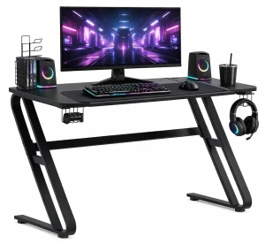 Czarne nowoczesne biurko dla gracza - Gotix