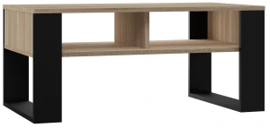 Ława salonowa z półką dąb sonoma + czarny - Renfi 5X