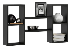 Czarna półka ścienna do salonu - Fremont, 2X