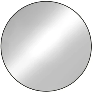 Czarne okrągłe lustro w metalowej ramie - Guelder 6 rozmiarów