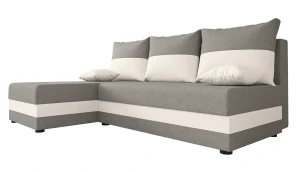 Narożnik rozkładany popielaty + biały - Nomi