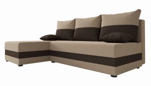 Narożnik rozkładany beżowy + brązowy - Nomi