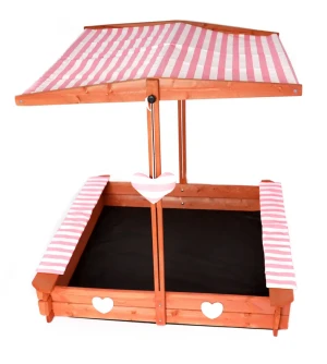 Różowa piaskownica z daszkiem i ławeczkami - Trisem