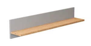 Klasyczna półka ścienna na książki szary + hikora - Avec 8X