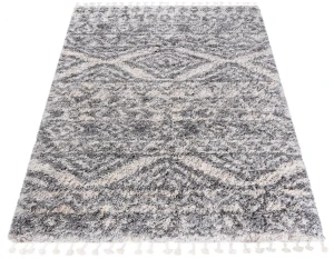 Kremowy dywan shaggy do salonu boho - Basilo 11X