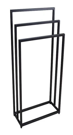 Czarny stojący wieszak na ręczniki 45 cm - Ursa 3X