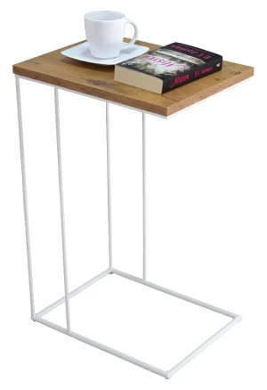 Skandynawski stolik pomocniczy dąb lancelot + biały - Martix 3X