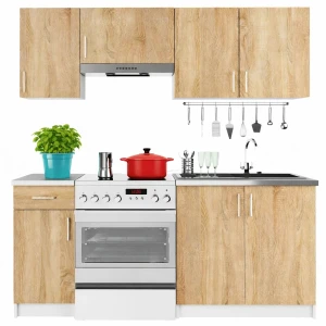 Zestaw szafek kuchennych dąb sonoma 180 cm - Napolo