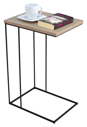 Druciany stolik pomocniczy dąb sonoma + czarny - Martix 5X