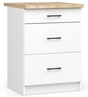 Biała dolna szafka kuchenna z szufladami 60 cm - Vivienne 10X