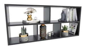 Czarna półka wisząca z przegródkami - Ovenis