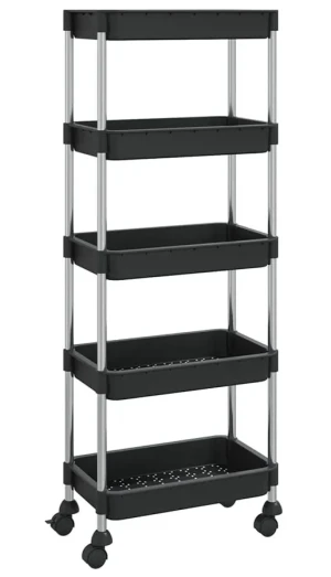 Czarny organizer kuchenny na kółkach - Estris