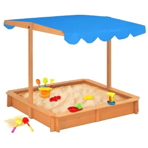 Drewniana piaskownica z regulowanym daszkiem - Varia 3X