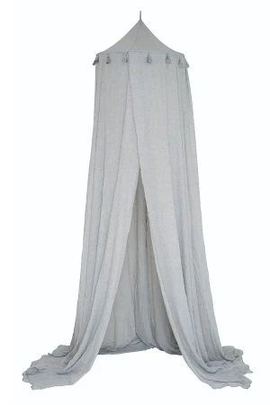 Jasnoszary baldachim do dziecięcego łóżeczka - Edon