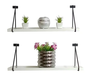 Podwójna biała półka ścienna - Turris 3X