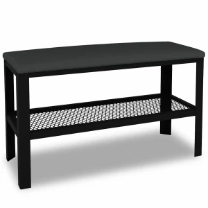 Czarne siedzisko z półką na buty - Sagal 4X