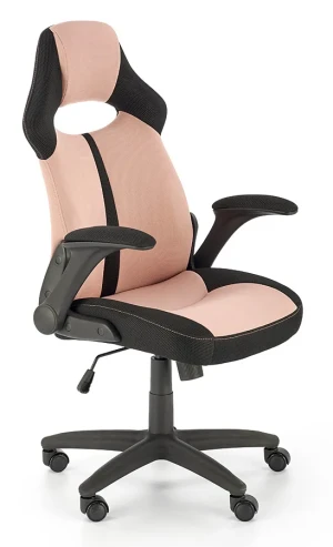 Różowy tapicerowany fotel obrotowy - Dyxol