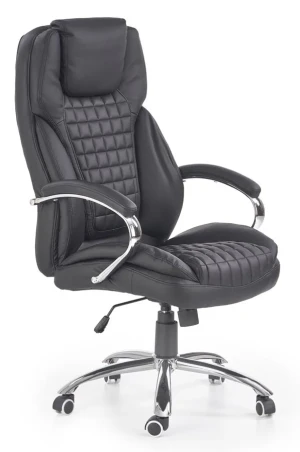 Czarny pikowany fotel obrotowy - Urva 4X