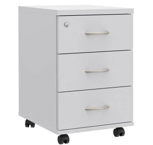 Biały kontenerek biurowy z szufladami i kluczykiem - Inos