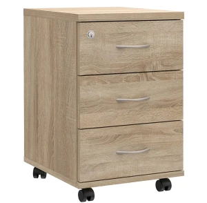 Kontenerek biurowy z szufladami na klucz dąb sonoma - Inos