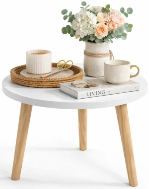 Biały skandynawski stolik kawowy - Geza 3X