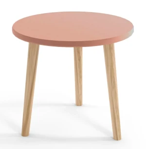 Różowy stolik na drewnianych nóżkach - Geza 3X