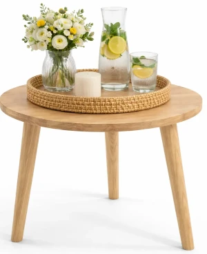 Skandynawski stolik kawowy dąb craft złoty - Geza 3X