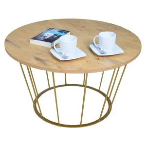 Metalowy stolik kawowy dąb lancelot - Melbro 3X