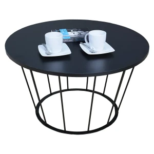 Czarny okrągły stolik kawowy - Melbro 4X