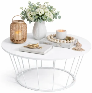 Biały okrągły stolik kawowy - Melbro 5X