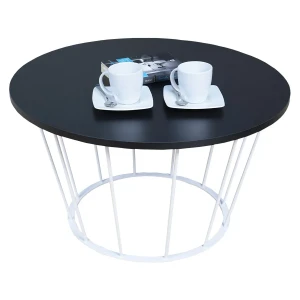 Stolik kawowy z metalowym stelażem czarny - Melbro 5X