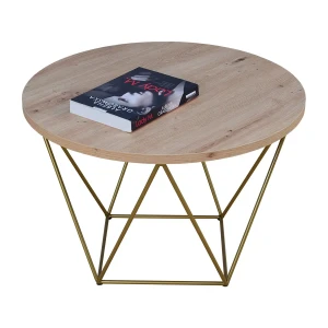 Stolik kawowy z geometrycznym stelażem dąb artisan - Tympa 3X