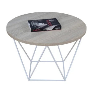 Stolik kawowy z białym stelażem dąb sonoma - Tympa 5X