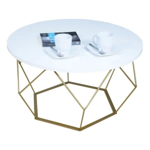 Biały stolik kawowy w stylu glamour - Liliana 3X