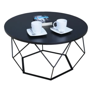 Czarny stolik kawowy z metalowym stelażem - Liliana 4X