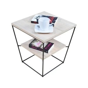 Kwadratowy stolik kawowy w stylu loft dąb sonoma - Celia 4X