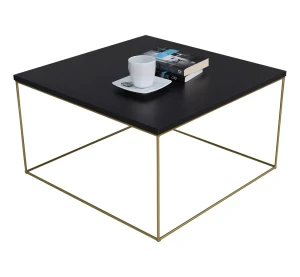 Druciany stolik kawowy z czarnym blatem - Otax 3X