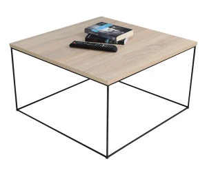 Druciany stolik kawowy w stylu industrialnym dąb sonoma - Otax 4X
