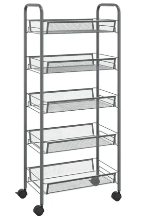 Szary wózek na kółkach do kuchni i łazienki - Vremio