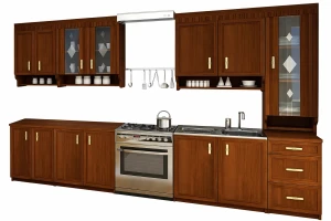 Zestaw mebli kuchennych z blatem orzech - Kasiv