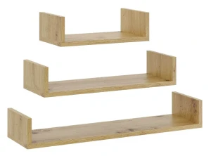 Zestaw 3 półek ściennych w kolorze dąb artisan - Osake